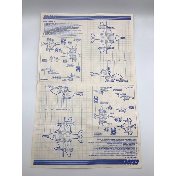 Hasbro Other - GI JOE Cobra Fang II Instructions Blueprint Original Part Vintage 1989 HASBRO